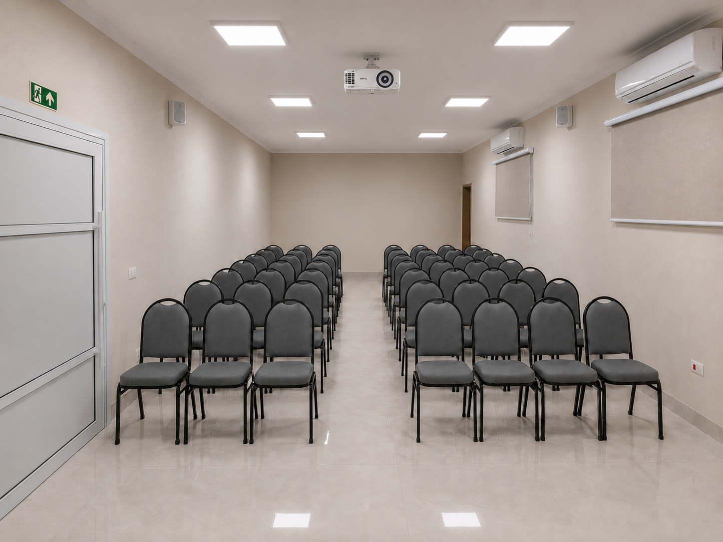 Vista principal do espaço preparado para eventos